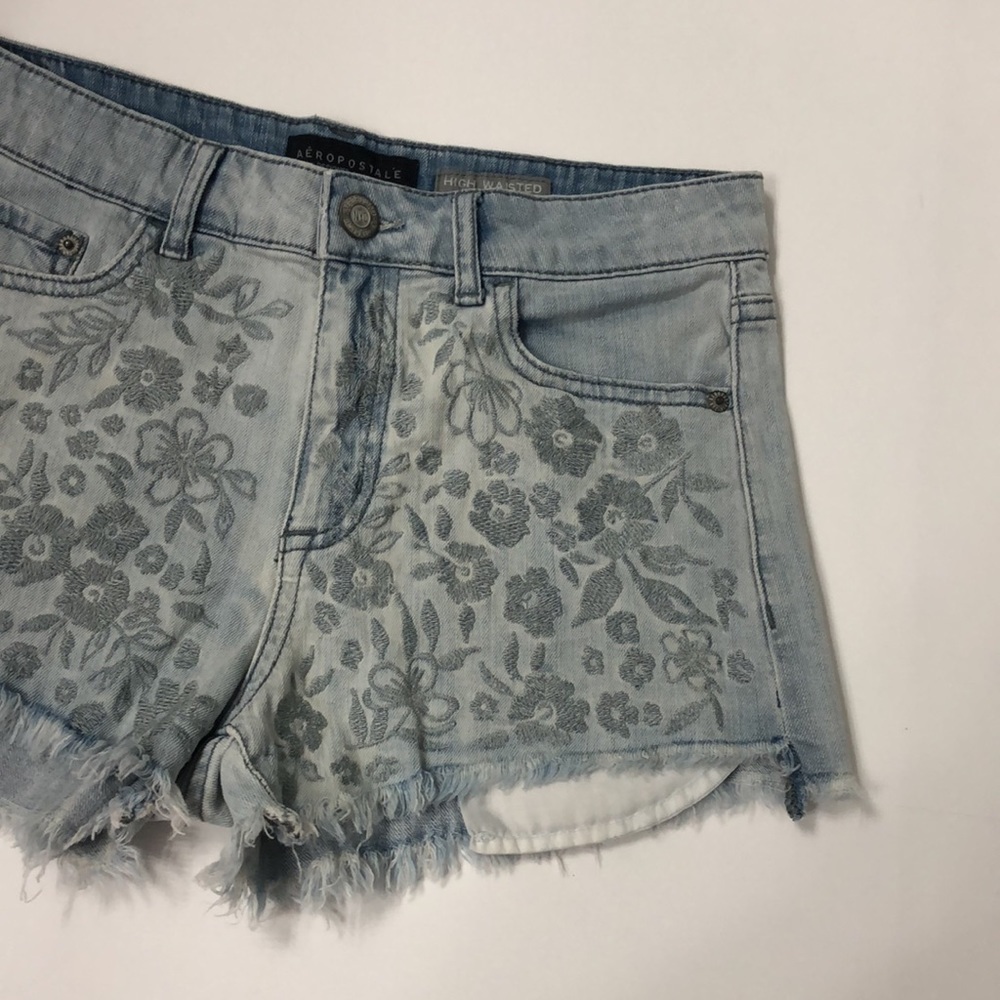 AEROPOSTALE HIGH WAISTED JEAN SHORTS - Picture 12 of 16